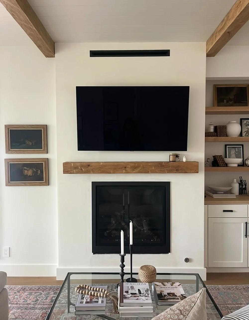 Completed interior plaster fireplace